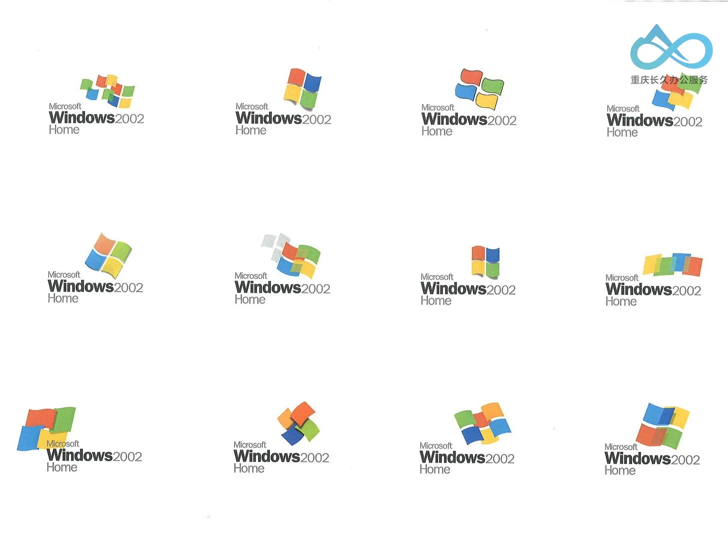 Frog Design 设计的 Windows Whistler/2002/XP 标志概念图