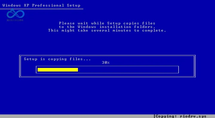 Windows XP 安装程序将安装程序复制到磁盘