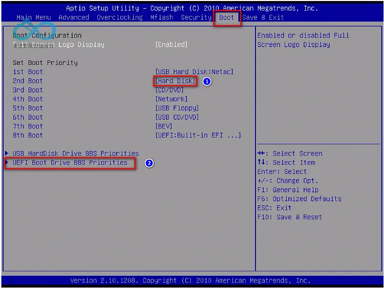 Legacy BIOS 设置界面 – 较旧的 PC 会显示一个纯文本菜单用于 BIOS 设置。您可以使用箭头键和 Enter 键进行导航，因为传统 BIOS 不支持鼠标和高分辨率图形。