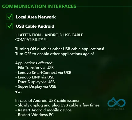 勾上USB Cable Android