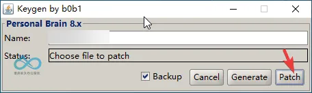 Enter Name (nickname) then click Patch and select TheBrain.jar on desktop